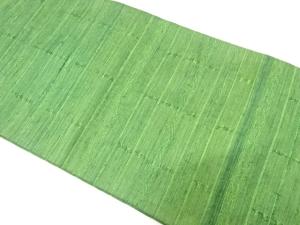 手織り紬　横段に更紗模様織り出し　名古屋帯